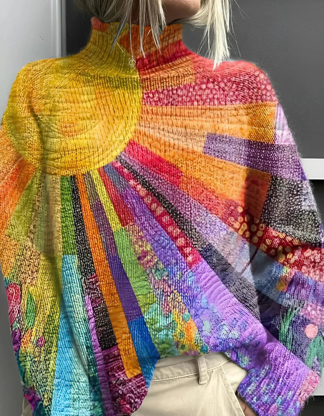 Arlena™ | Fröhlicher Bunter Rollkragenpullover