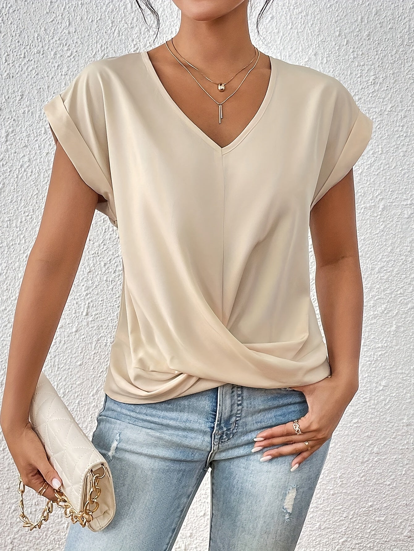 Clara & Rosa | Casual T-Shirt mit V-Ausschnitt Nova