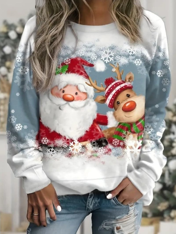 Nina | Damen Weihnachtsdruck Pullover