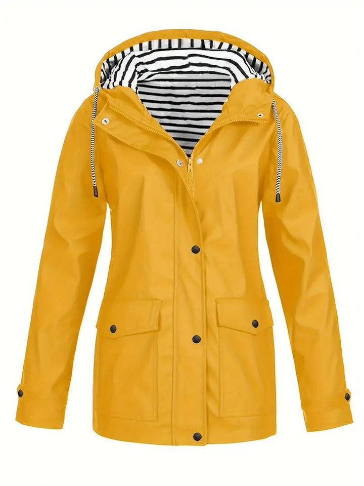 Denise | Gestreifte gefütterte Zip-Jacke