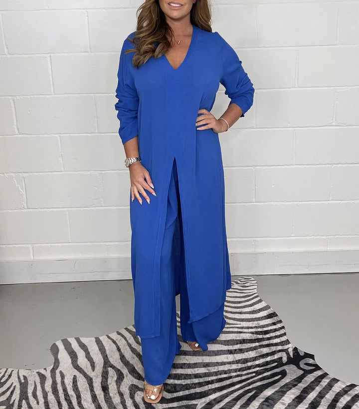 Amy™ | Lässiges 2-teiliges Set mit langem Oberteil und passender Hose
