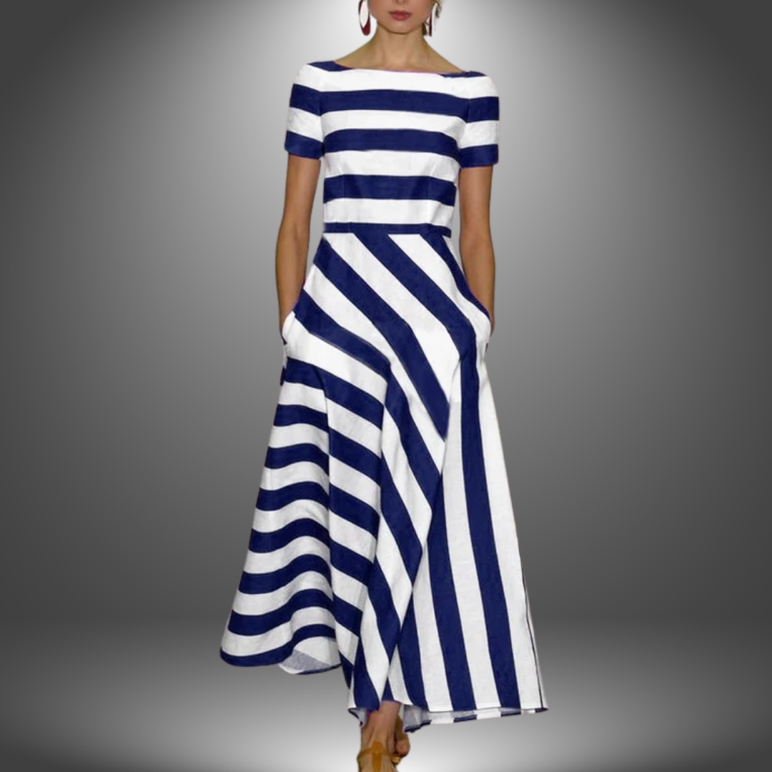Liviana™ – Handgefertigtes langes gestreiftes Kleid