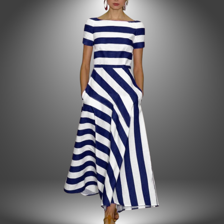 Liviana™ – Handgefertigtes langes gestreiftes Kleid