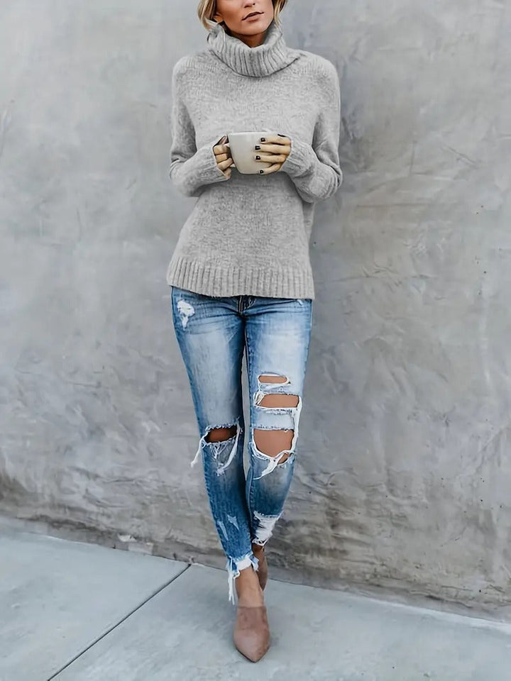Emma | Turtleneck-Pullover mit Schlitzärmeln