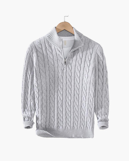 Cable Knit Premium Half-Zip Sweater