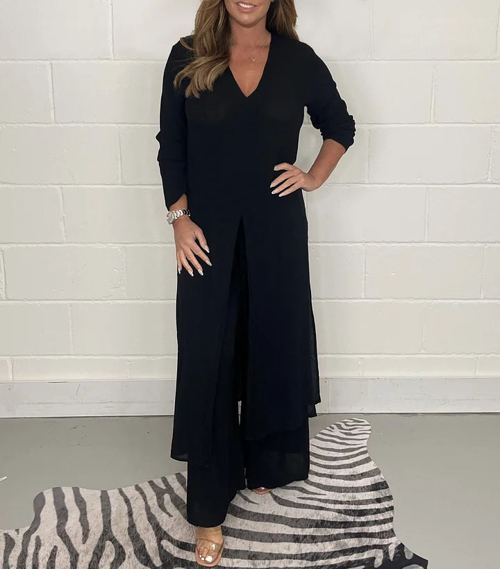 Amy™ | Lässiges 2-teiliges Set mit langem Oberteil und passender Hose