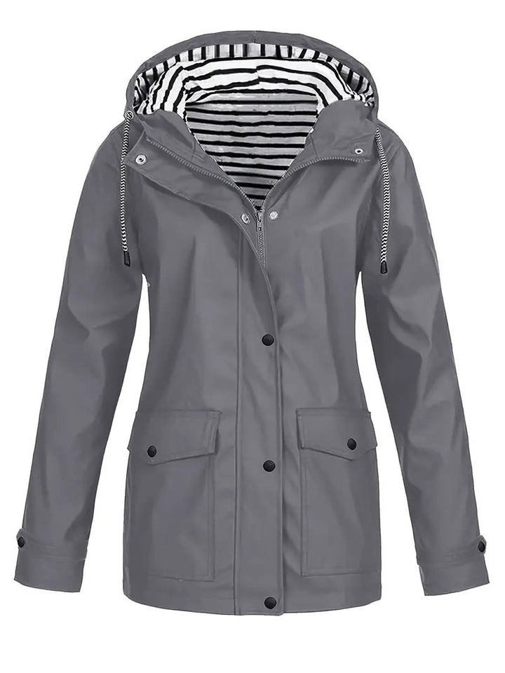 Denise | Gestreifte gefütterte Zip-Jacke
