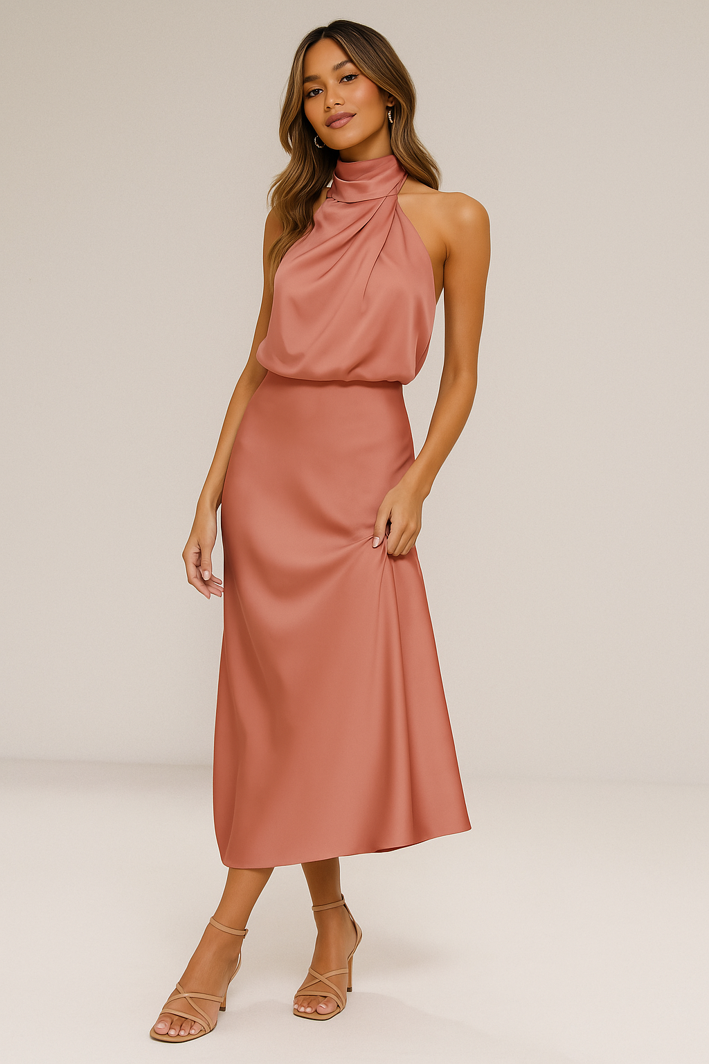 Clara & Rosa | Weiches Satin Glow Kleid