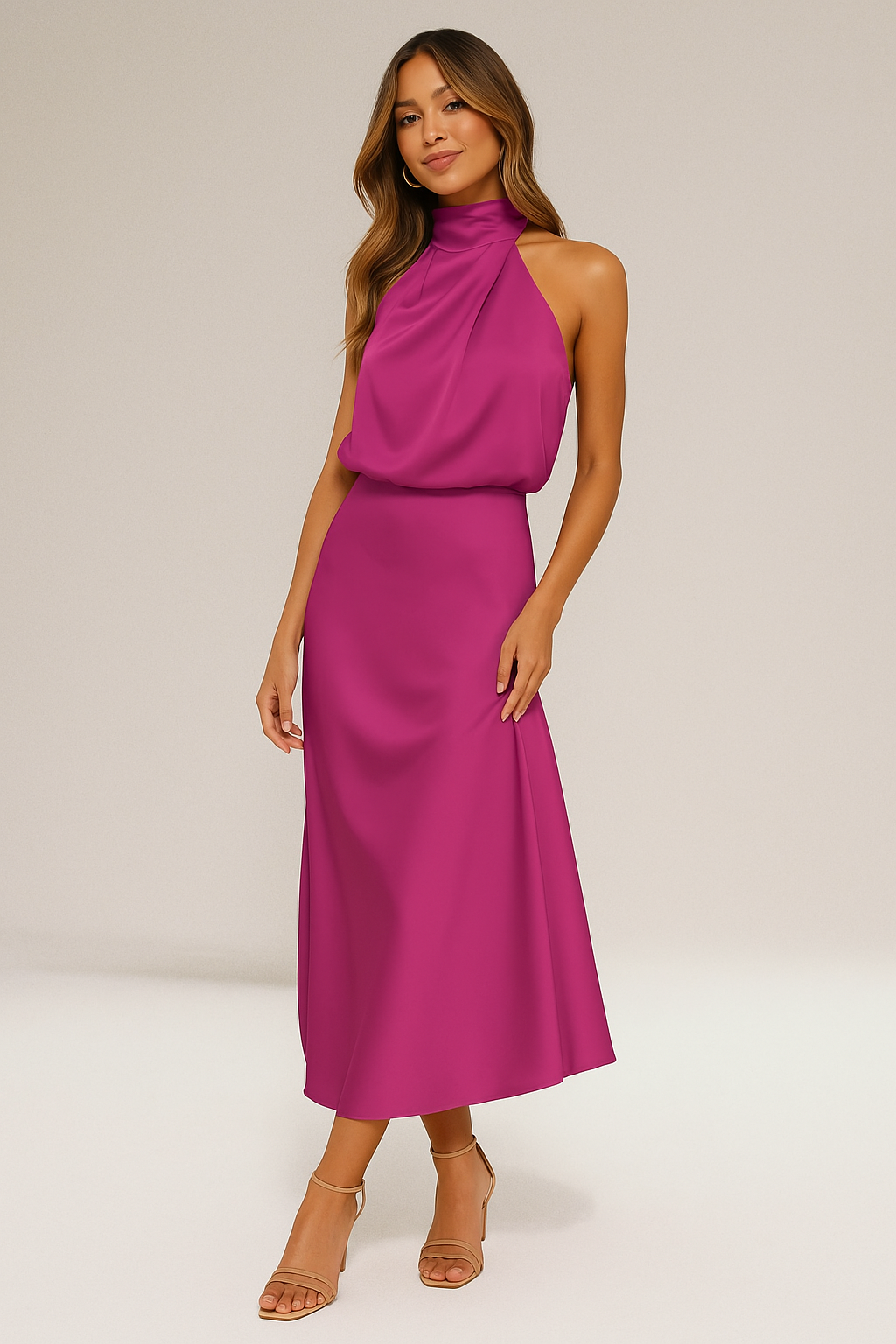 Clara & Rosa | Weiches Satin Glow Kleid