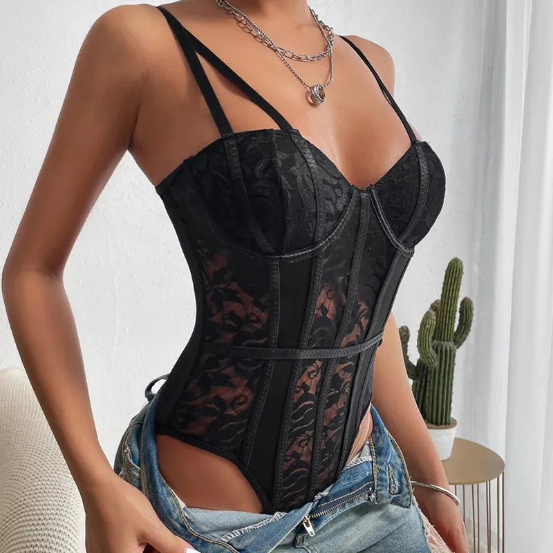Valentina™ | Bestickter Korsett-Bodysuit