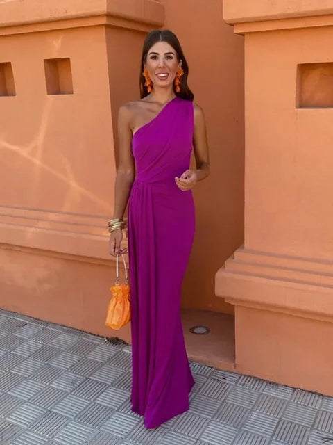 Jolie™ | Kleid mit schrägen Schultern
