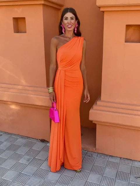 Jolie™ | Kleid mit schrägen Schultern
