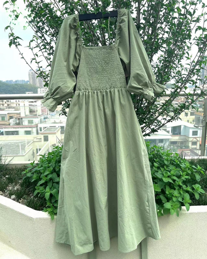 MICHELLE™ | FRANZÖSISCHES KLEID MIT RÜSCHENÄRMELN