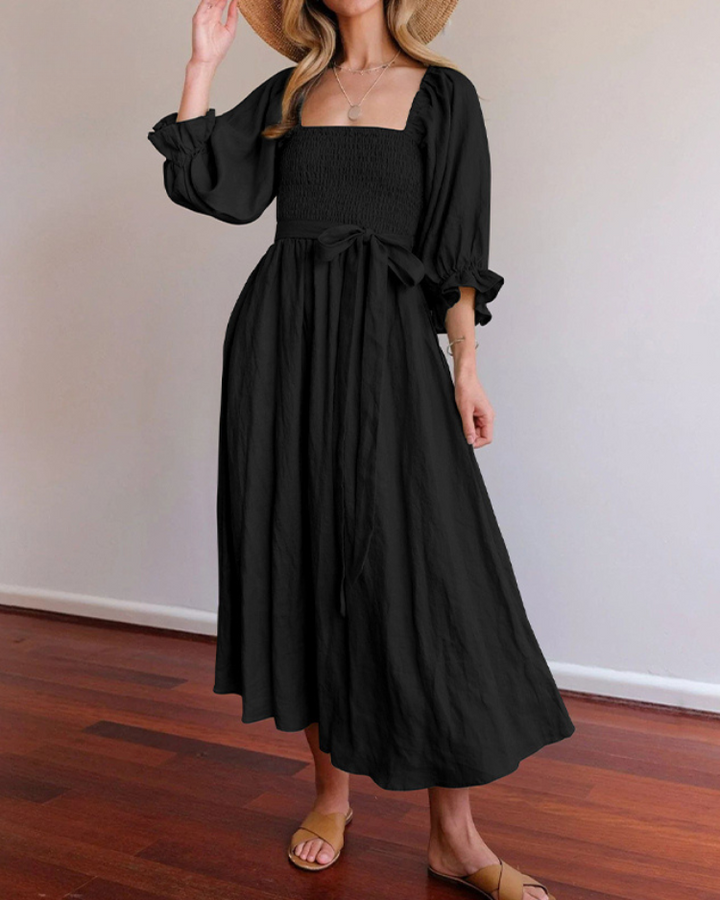 MICHELLE™ | FRANZÖSISCHES KLEID MIT RÜSCHENÄRMELN