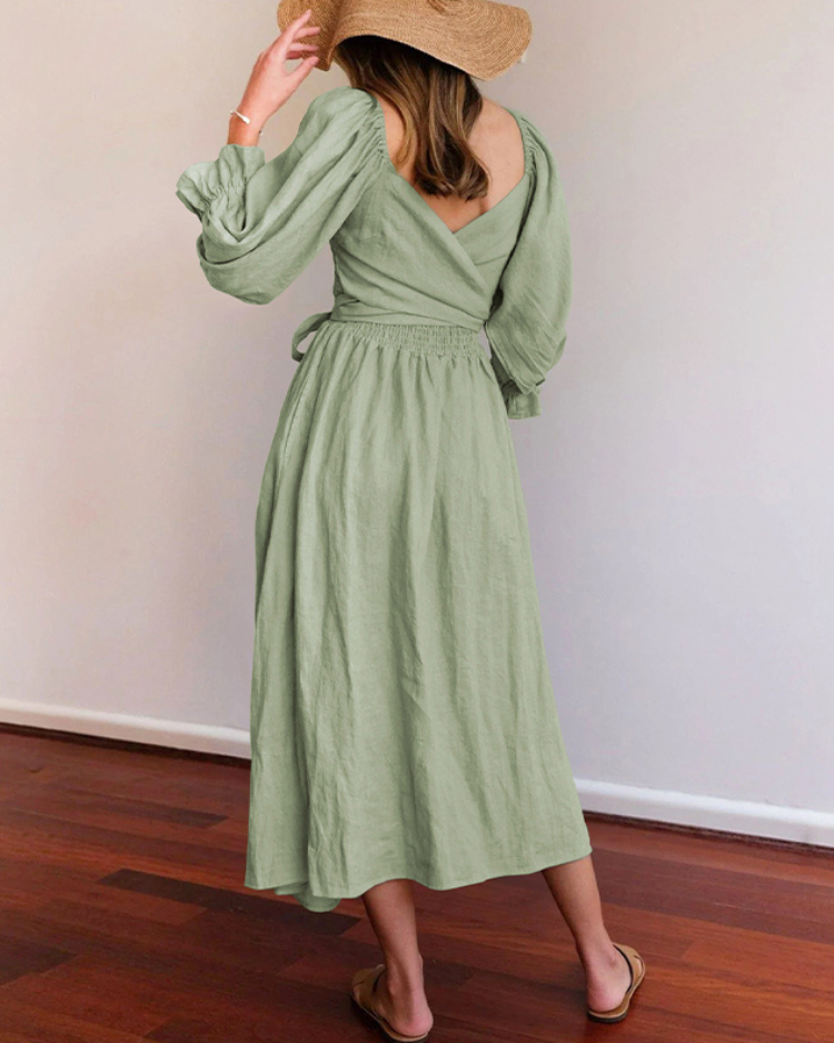 MICHELLE™ | FRANZÖSISCHES KLEID MIT RÜSCHENÄRMELN