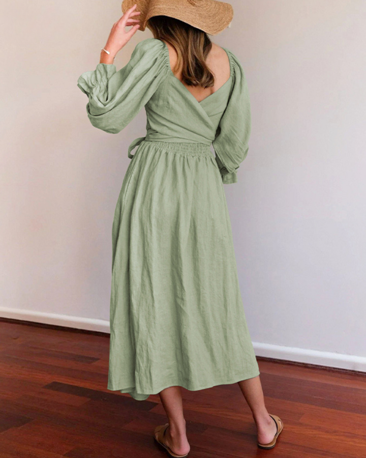 MICHELLE™ | FRANZÖSISCHES KLEID MIT RÜSCHENÄRMELN