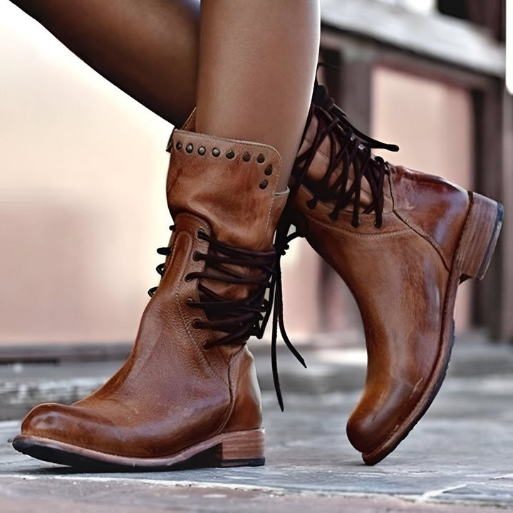 Alina™ | Lederstiefel mit Schnürung