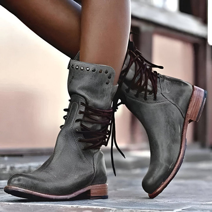 Alina™ | Lederstiefel mit Schnürung