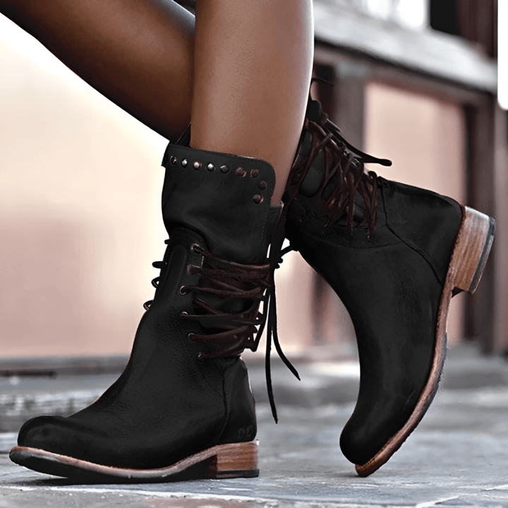 Alina™ | Lederstiefel mit Schnürung