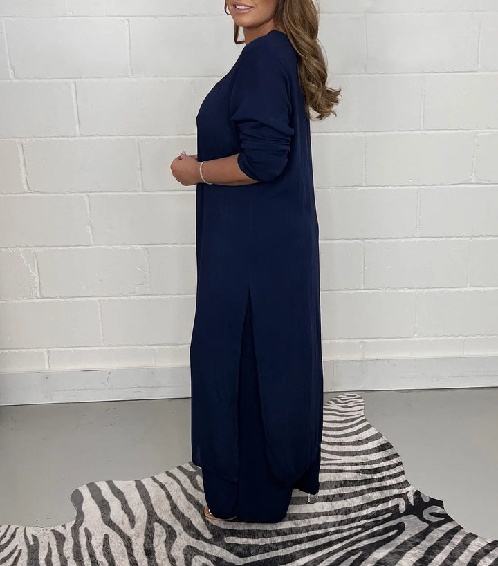 Amy™ | Lässiges 2-teiliges Set mit langem Oberteil und passender Hose