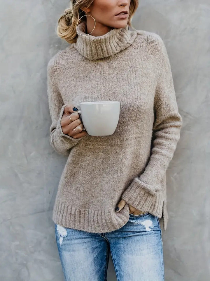 Emma | Turtleneck-Pullover mit Schlitzärmeln