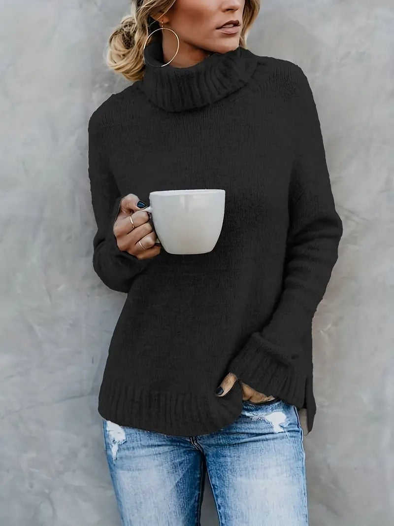Emma | Turtleneck-Pullover mit Schlitzärmeln