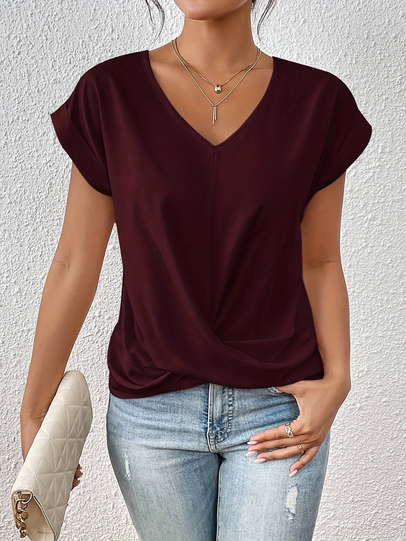 Clara & Rosa | Casual T-Shirt mit V-Ausschnitt Nova