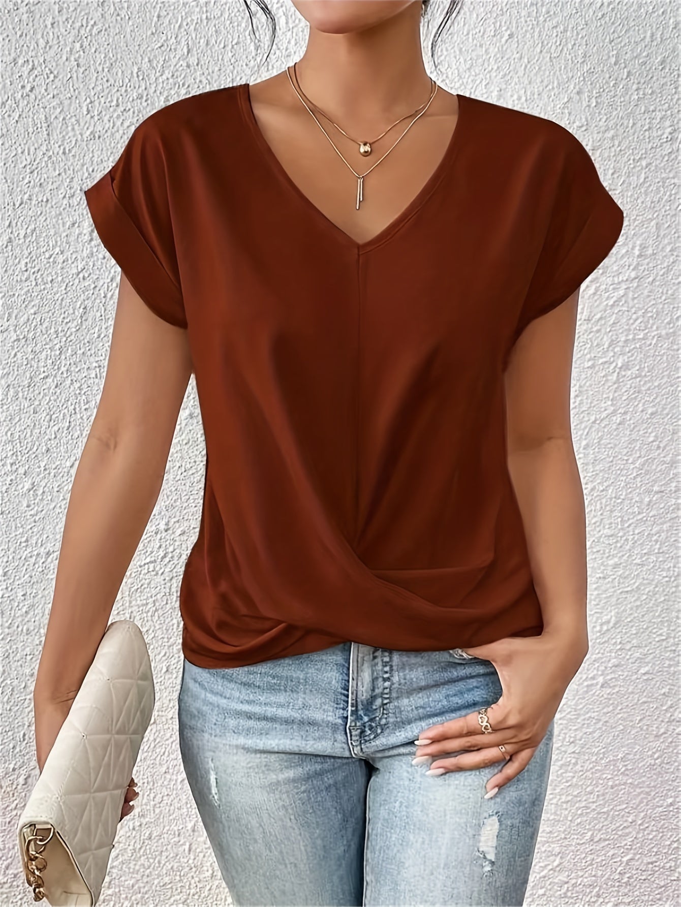 Clara & Rosa | Casual T-Shirt mit V-Ausschnitt Nova