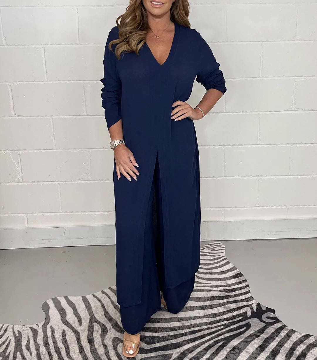 Amy™ | Lässiges 2-teiliges Set mit langem Oberteil und passender Hose