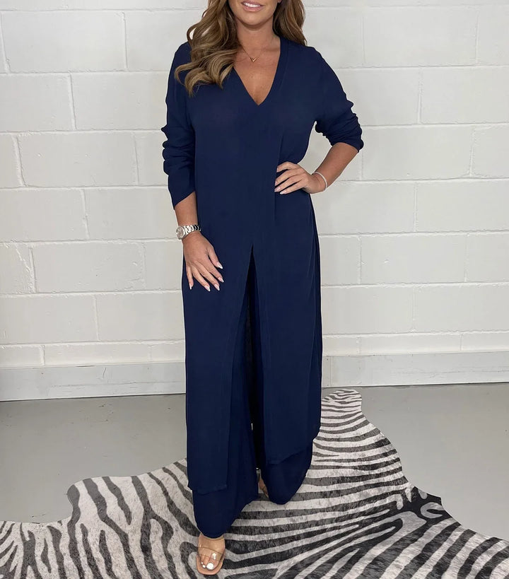 Amy™ | Lässiges 2-teiliges Set mit langem Oberteil und passender Hose