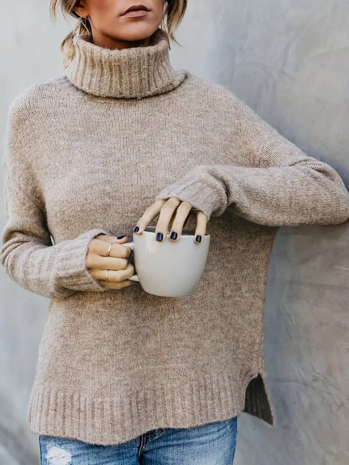 Emma | Turtleneck-Pullover mit Schlitzärmeln