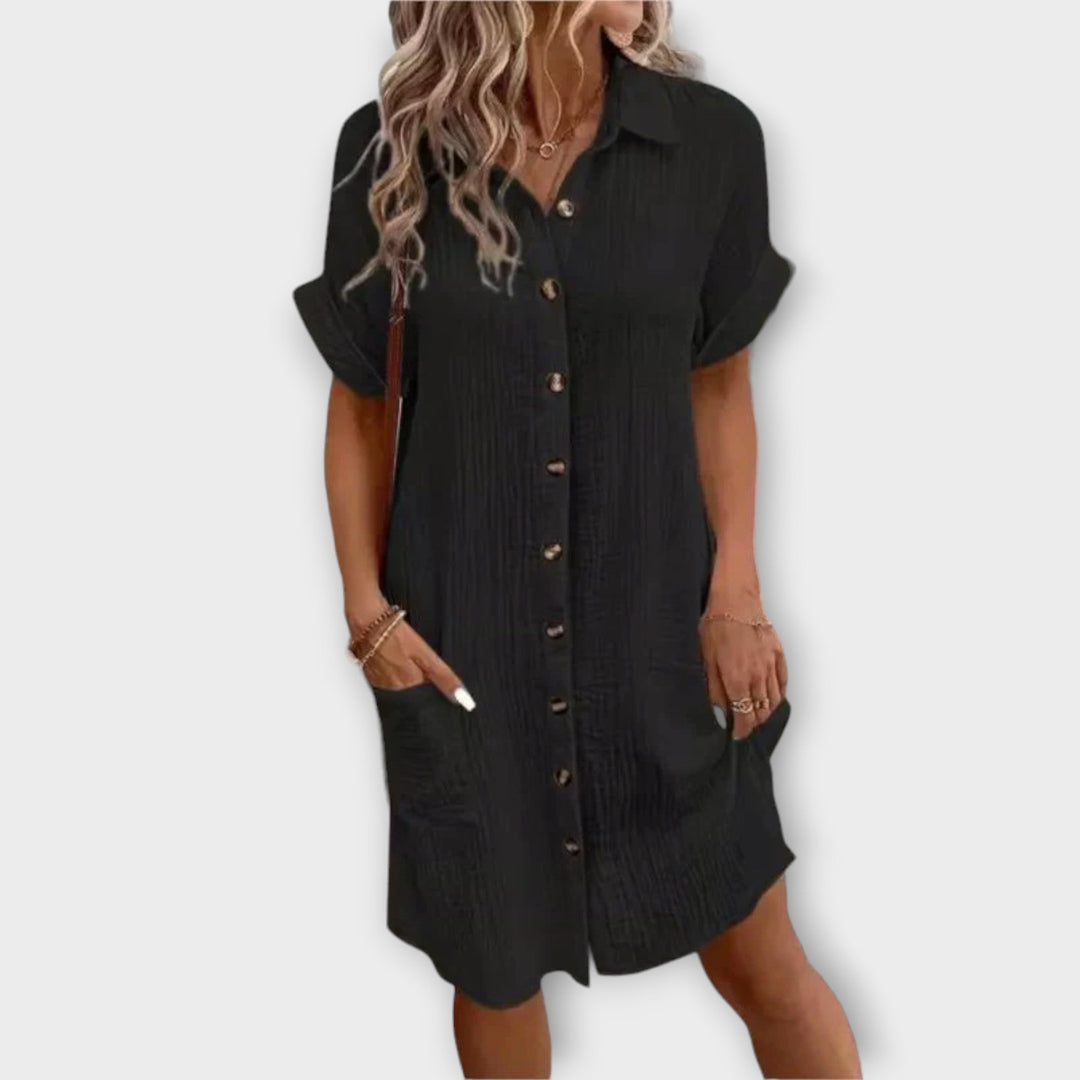 Nina | Sommerkleid mit Knöpfen und Kragen