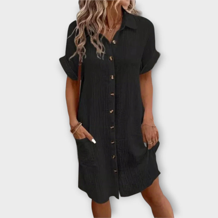 Nina | Sommerkleid mit Knöpfen und Kragen