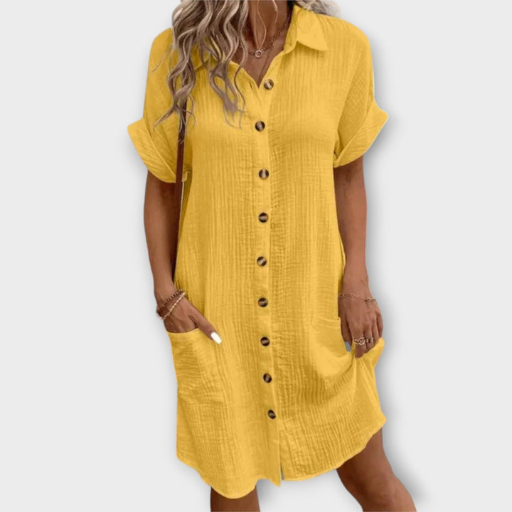 Nina | Sommerkleid mit Knöpfen und Kragen
