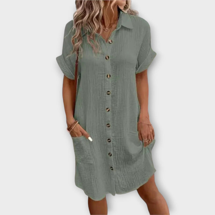 Nina | Sommerkleid mit Knöpfen und Kragen
