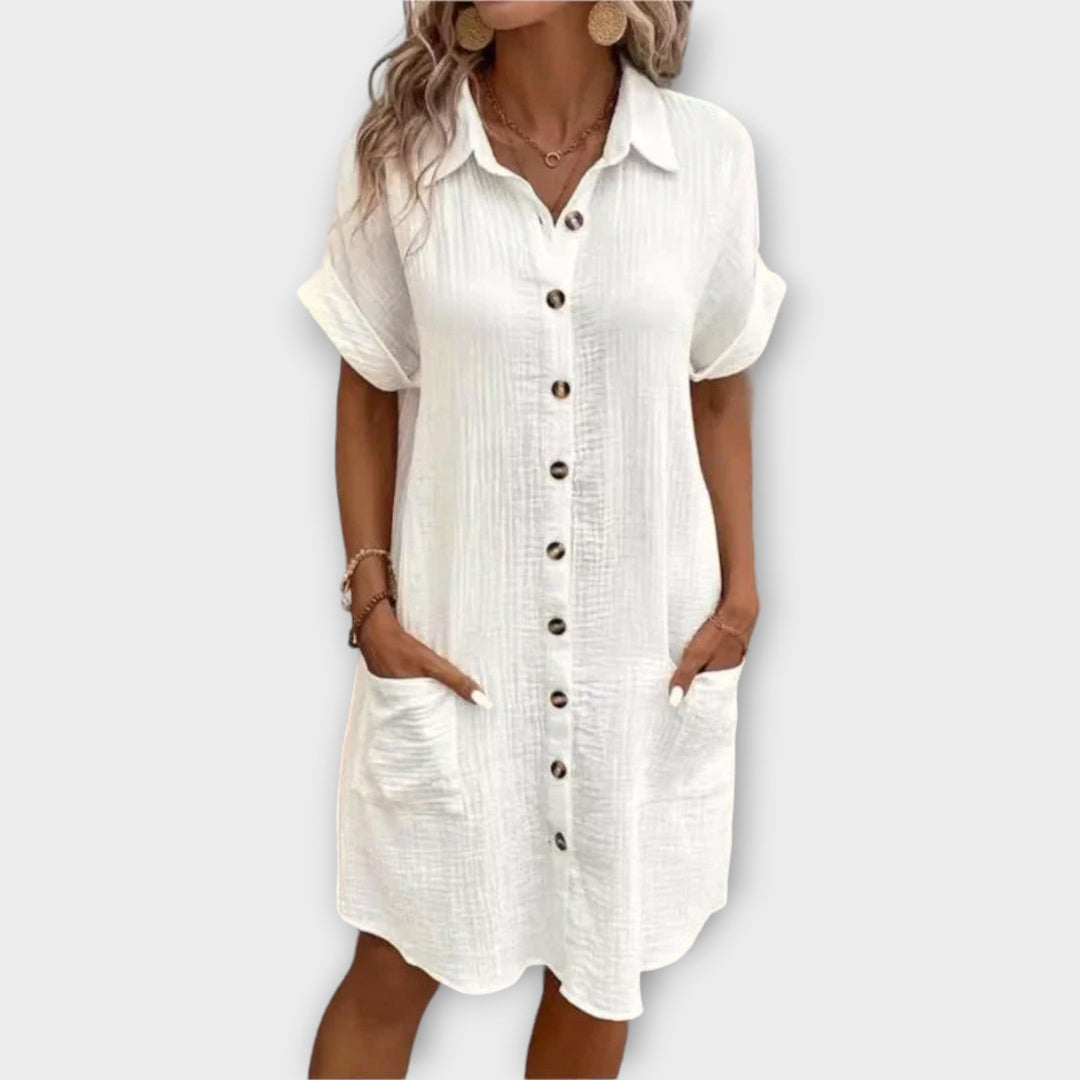 Nina | Sommerkleid mit Knöpfen und Kragen
