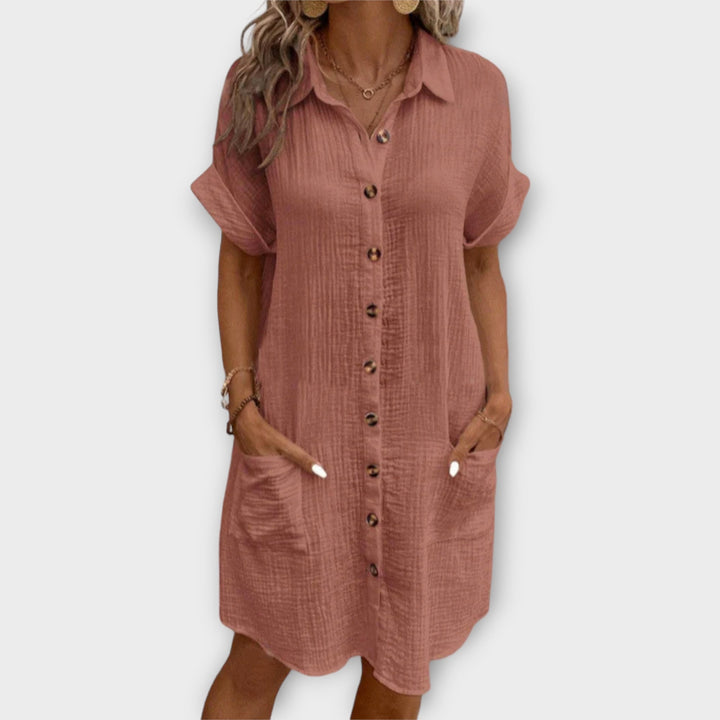 Nina | Sommerkleid mit Knöpfen und Kragen