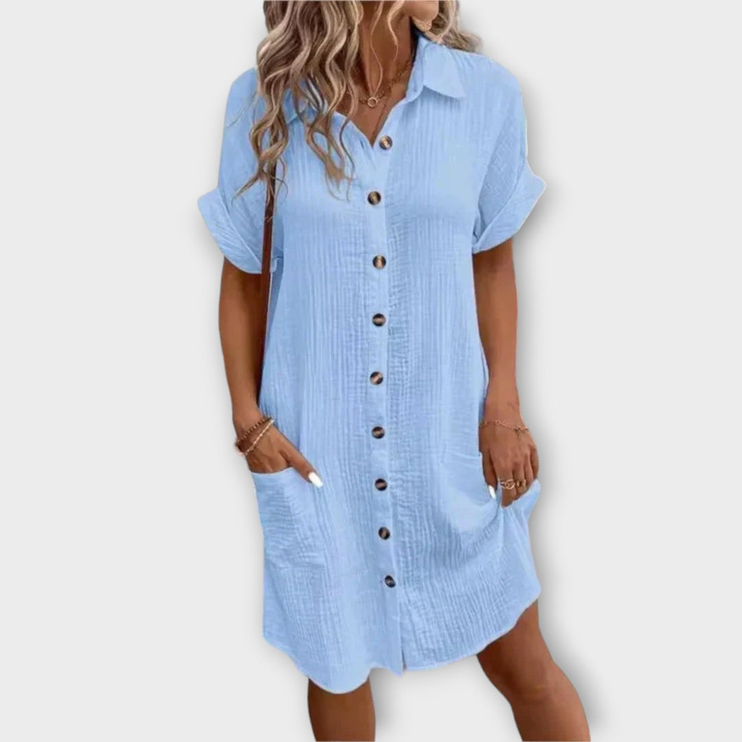 Nina | Sommerkleid mit Knöpfen und Kragen