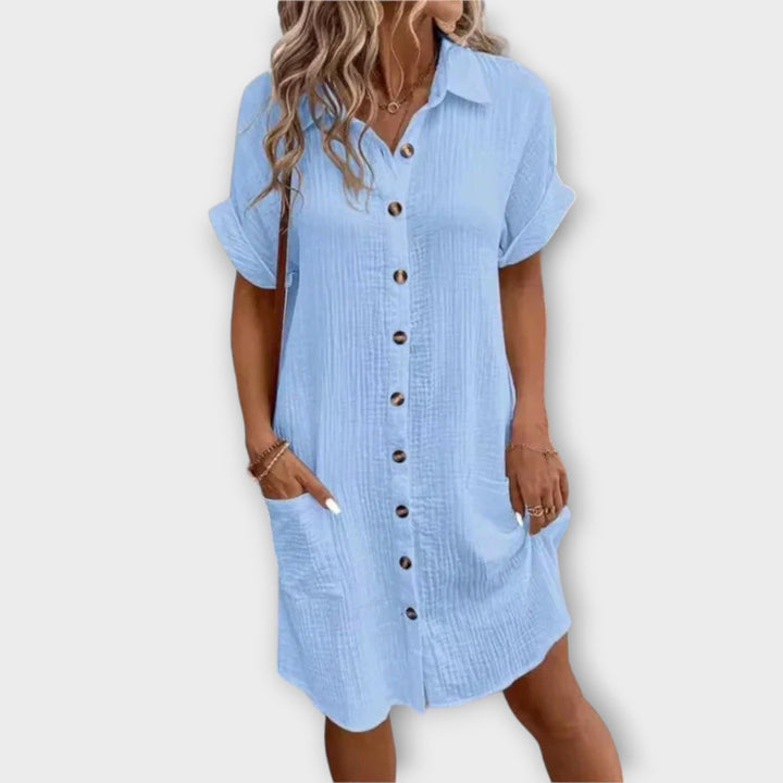 Nina | Sommerkleid mit Knöpfen und Kragen