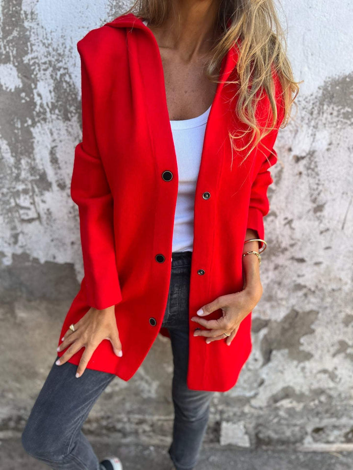 Melanie™ | Lässige einreihige Kapuzenjacke