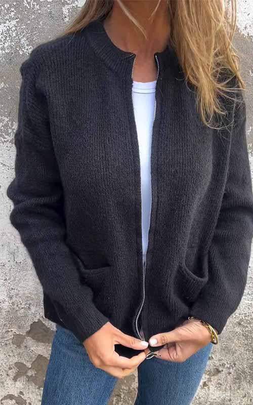 Livia™ | Kuschelige Zip-Strickjacke