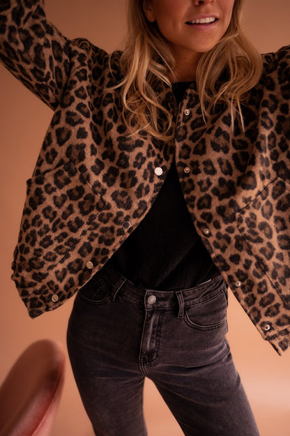 Clara & Rosa | Elegante Jacke mit Leopardenprint Mila