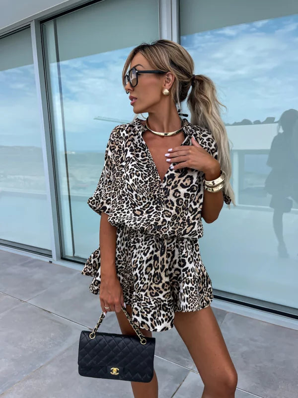 Lina | Bedruckter kurzer Jumpsuit
