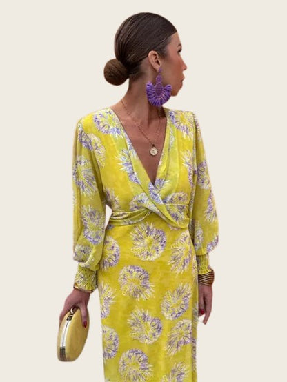 Alessia™ | Gedrucktes, gedrehtes Midi-Kleid für Damen