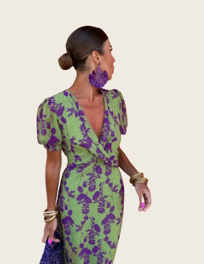 Alessia™ | Gedrucktes, gedrehtes Midi-Kleid für Damen