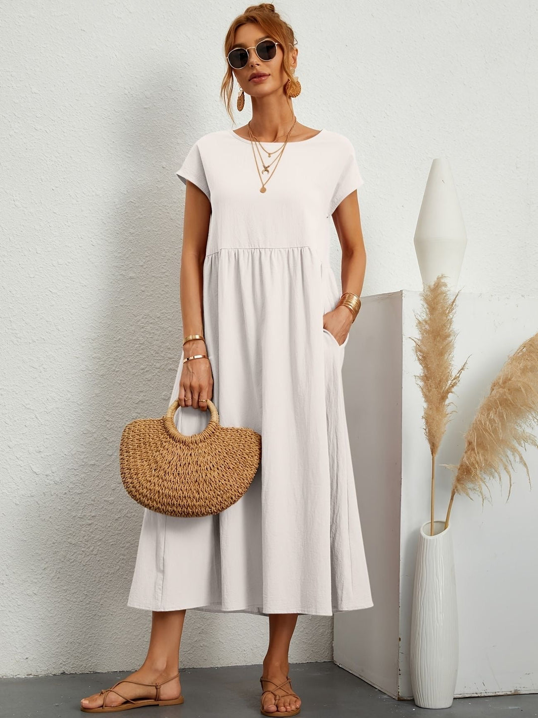 Rosa | Lässiges Leinenkleid