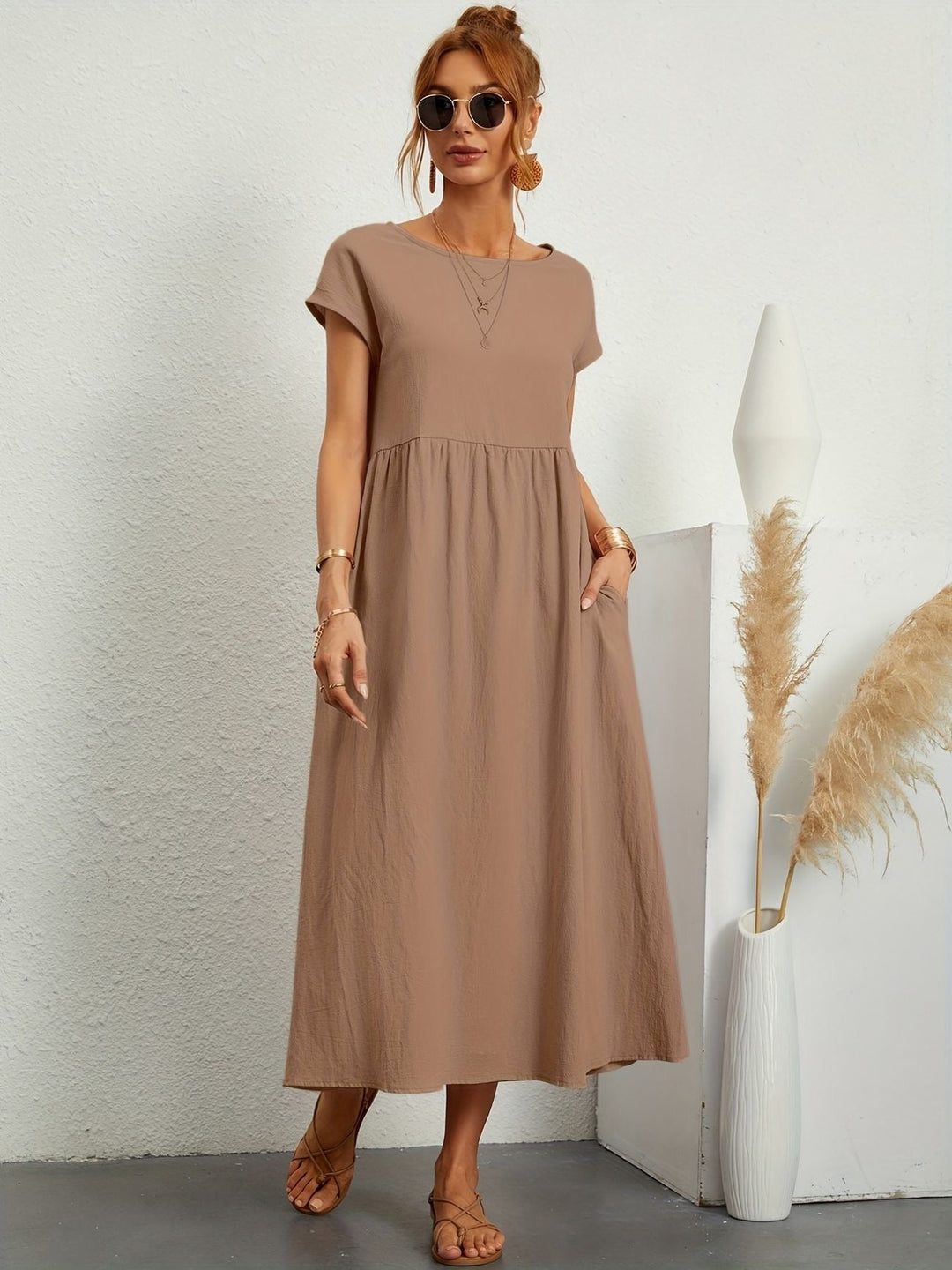Rosa | Lässiges Leinenkleid
