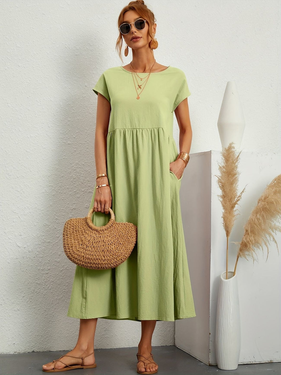 Rosa | Lässiges Leinenkleid