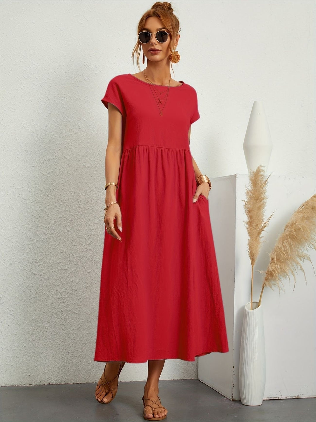 Rosa | Lässiges Leinenkleid