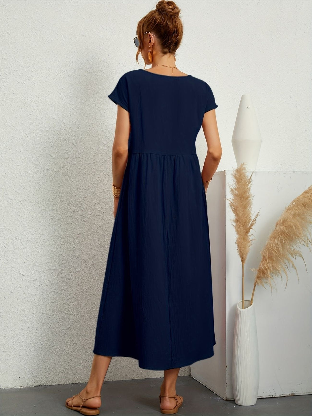 Rosa | Lässiges Leinenkleid